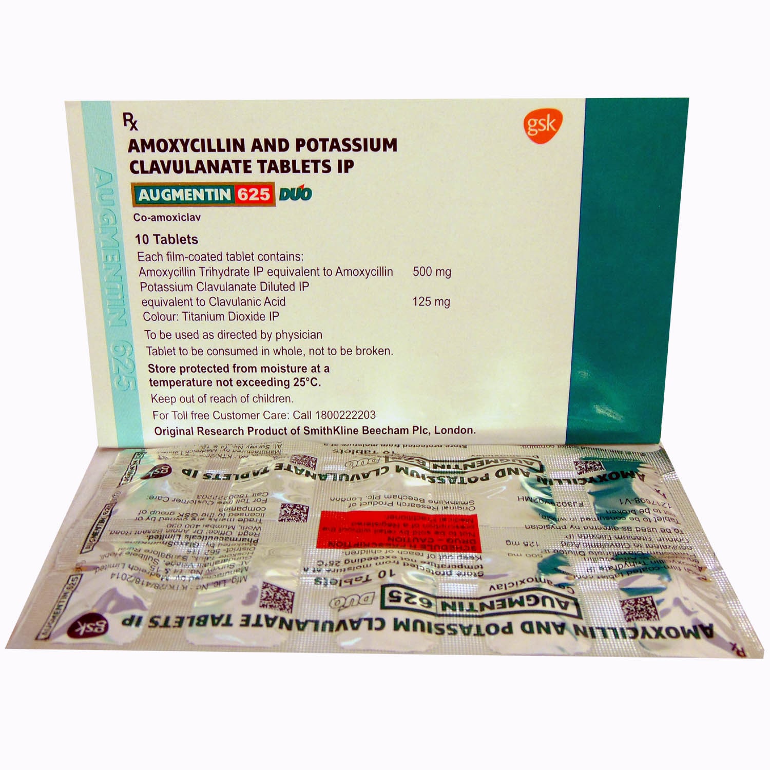 Augmentin 625 Duo Tablet 10's